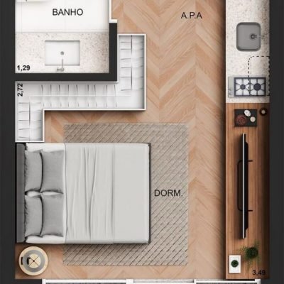Soma Perdizes - Planta 25m² - Studio Soma Perdizes - Planta 25m² - Studio