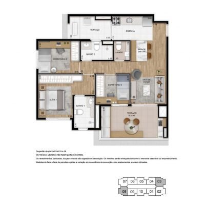 Amaro - Planta 79m² - padrão 3 dorms Amaro - Planta 79m² - padrão 3 dorms