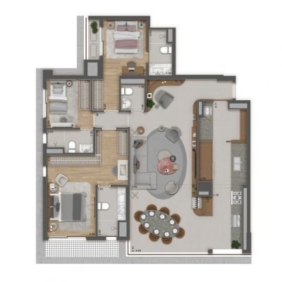 Haus Mitre Jardins - Planta 132m² - decorado Haus Mitre Jardins - Planta 132m² - decorado