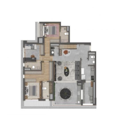 Haus Mitre Jardins - Planta 209m² - Duplex inferior Haus Mitre Jardins - Planta 209m² - Duplex inferior