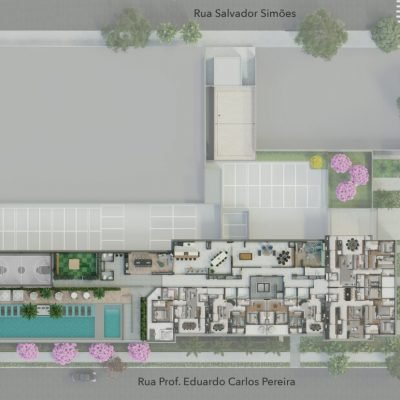 Living Hereditá Alto do Ipiranga - Implantação lazer Living Hereditá Alto do Ipiranga - Implantação lazer