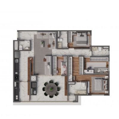 Living Hereditá Alto do Ipiranga - Planta 125m² - Padrão 4 dorms Living Hereditá Alto do Ipiranga - Planta 125m² - Padrão 4 dorms