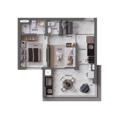 In Design Ipiranga - Planta 46m² - 1 dorm In Design Ipiranga - Planta 46m² - 1 dorm