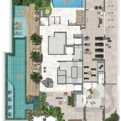 Le Jardin Pinheiros - Implantação 7º pavimento Le Jardin Pinheiros - Implantação 7º pavimento