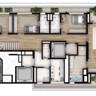 Mirage Ibirapuera - Planta 427m² duplex inferior Mirage Ibirapuera - Planta 427m² duplex inferior