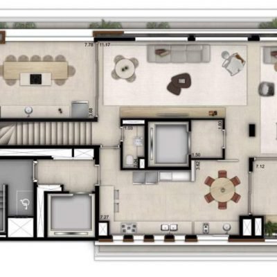 Mirage Ibirapuera - Planta 427m² duplex superior Mirage Ibirapuera - Planta 427m² duplex superior