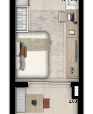 Mirage Ibirapuera Studios - Planta 25m² studio garden Mirage Ibirapuera Studios - Planta 25m² studio garden