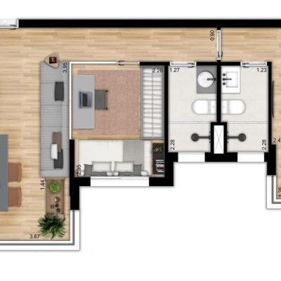 The Collection Paulista Torre Masp - Planta 60m² 2 dorms decorado The Collection Paulista Torre Masp - Planta 60m² 2 dorms decorado