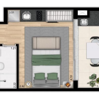 The Collection Paulista Torre Trianon - Planta 25m² Studio R The Collection Paulista Torre Trianon - Planta 25m² Studio R