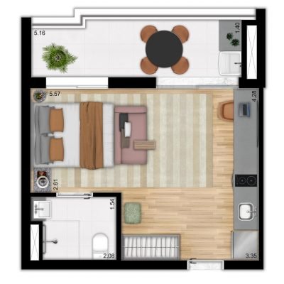 The Collection Paulista Torre Trianon - Planta 36m² Studio NR Final 10 The Collection Paulista Torre Trianon - Planta 36m² Studio NR Final 10