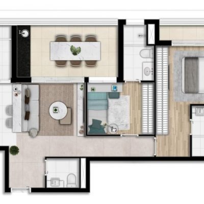 Tucuna 250 Residencial - Planta 78m² - 2 suítes Tucuna 250 Residencial - Planta 78m² - 2 suítes