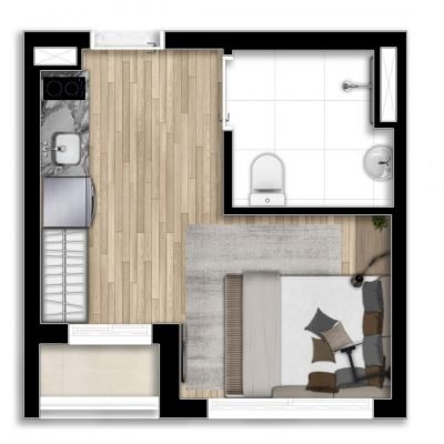 Tucuna 250 Studios - Planta 21m² - NR Tucuna 250 Studios - Planta 21m² - NR