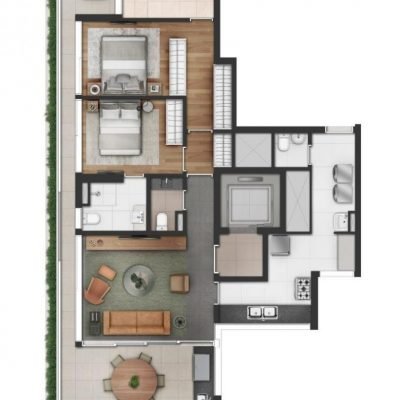Vinci Moema - Planta 123m² - 2 suítes Vinci Moema - Planta 123m² - 2 suítes