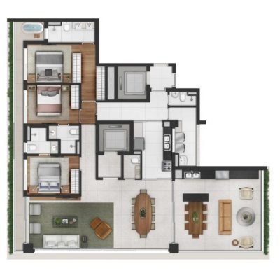 Vinci Moema - Planta 197m² - 3 suítes Vinci Moema - Planta 197m² - 3 suítes