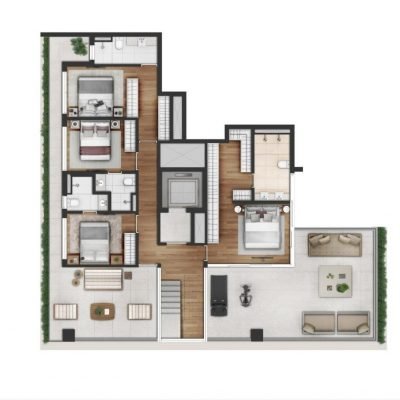 Vinci Moema - Planta 397m² - Cobertura pavimento inferior Vinci Moema - Planta 397m² - Cobertura pavimento inferior