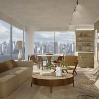 Casa Jardins Jaú by You - Perspectiva living integrado com a varanda Casa Jardins Jaú by You - Perspectiva living integrado com a varanda
