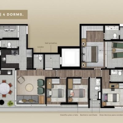 Casa Jardins Jaú by You - Planta 145m² - 4 dorms Casa Jardins Jaú by You - Planta 145m² - 4 dorms