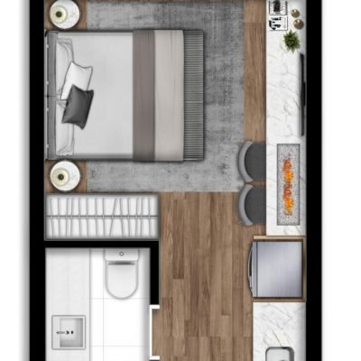 Horizon Paraíso Studio - Planta 23m² Horizon Paraíso Studio - Planta 23m²