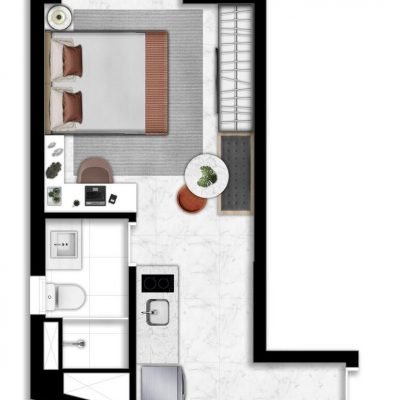 Horizon Paraíso Studio - Planta 29m² Horizon Paraíso Studio - Planta 29m²