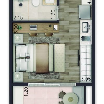 Maison Perdizes Apartments - Planta 25m² - studio Maison Perdizes Apartments - Planta 25m² - studio