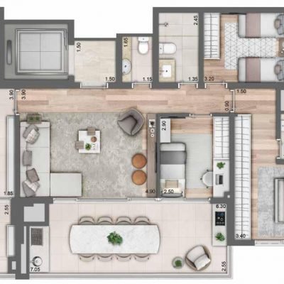 Maison Perdizes Residences - Planta 115m² - 3 dorms Maison Perdizes Residences - Planta 115m² - 3 dorms