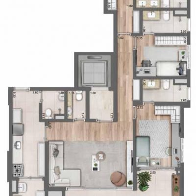 Maison Perdizes Residences - Planta 167m² - 3 suítes Maison Perdizes Residences - Planta 167m² - 3 suítes