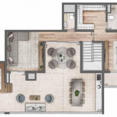 Maison Perdizes Residences - Planta 265m² - Duplex superior Maison Perdizes Residences - Planta 265m² - Duplex superior