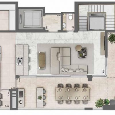 Maison Perdizes Residences - Planta 285m² - Duplex inferior Maison Perdizes Residences - Planta 285m² - Duplex inferior