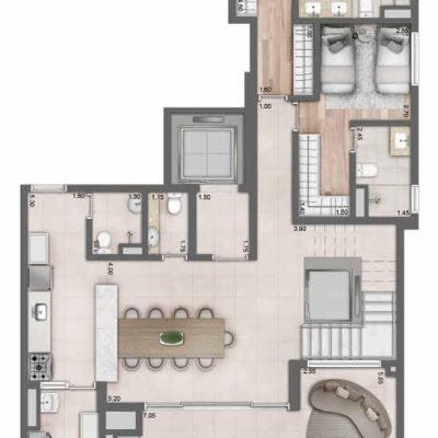 Maison Perdizes Residences - Planta 306m² - Duplex inferior Maison Perdizes Residences - Planta 306m² - Duplex inferior