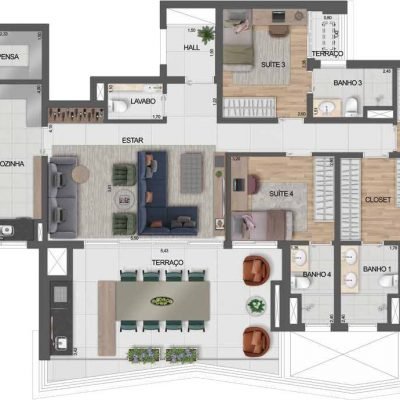 Signature by Ott - Planta 175m² - 4 suítes Signature by Ott - Planta 175m² - 4 suítes