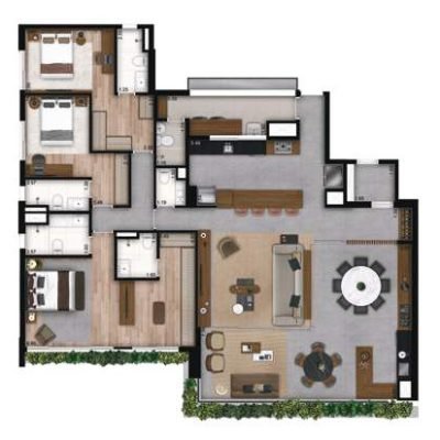 Atypic Brooklin - Planta 201m² - Manacá 3 suítes com closet Atypic Brooklin - Planta 201m² - Manacá 3 suítes com closet