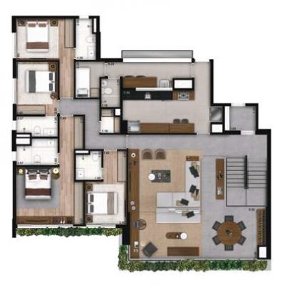 Atypic Brooklin - Planta 394m² - Penthaus duplex inferior Atypic Brooklin - Planta 394m² - Penthaus duplex inferior