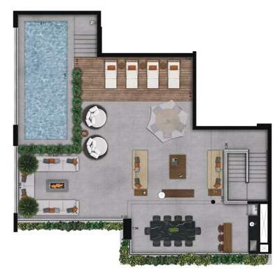 Atypic Brooklin - Planta 394m² - Penthaus duplex superior Atypic Brooklin - Planta 394m² - Penthaus duplex superior
