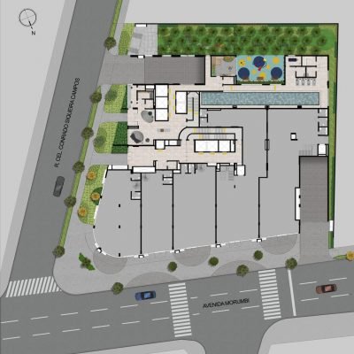 Level Brooklin - Implantação térreo Level Brooklin - Implantação térreo