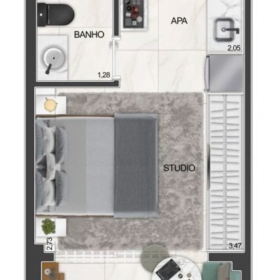 Level Brooklin - Planta 24m² - studio Level Brooklin - Planta 24m² - studio