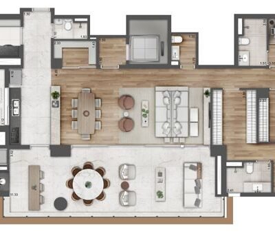 Portugal 587 - Planta 190m² - 3 suites opção living ampliado Portugal 587 - Planta 190m² - 3 suites opção living ampliado