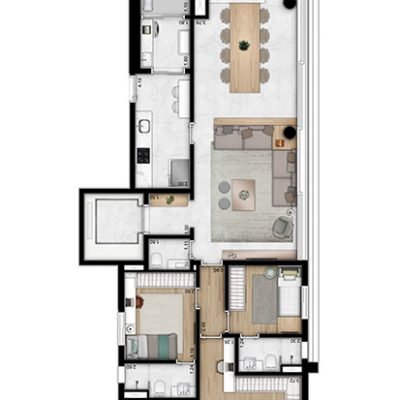 Lux House Brooklin - Planta 133m² - 3 suítes | Final 1 Lux House Brooklin - Planta 133m² - 3 suítes | Final 1