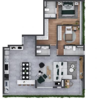 Nato Itaim - Planta 120m² - Opção junção | 2 suítes Nato Itaim - Planta 120m² - Opção junção | 2 suítes