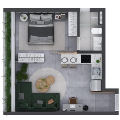 Nato Itaim - Planta 39m² - 1 dorm Nato Itaim - Planta 39m² - 1 dorm