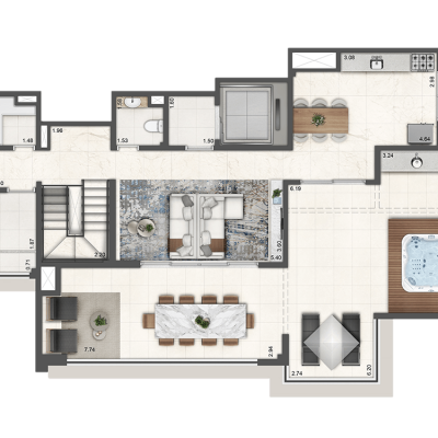 Verdant Parque Resort - Planta 261m² - Duplex superior | 4 dorms Verdant Parque Resort - Planta 261m² - Duplex superior | 4 dorms