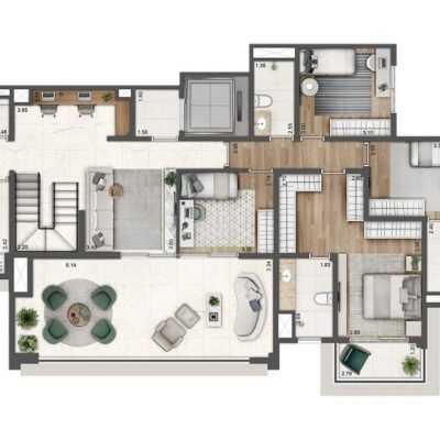 Verdant Parque Resort - Planta 304m² - Duplex inferior | 4 dorms Verdant Parque Resort - Planta 304m² - Duplex inferior | 4 dorms