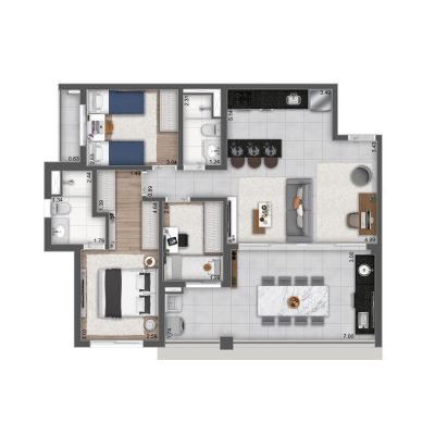 Máden Vila Madalena - Planta 91m² - 3 dorms Máden Vila Madalena - Planta 91m² - 3 dorms