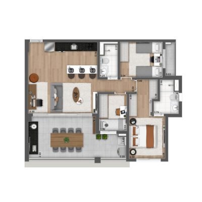 Máden Vila Madalena - Planta 92m² - 3 dorms Máden Vila Madalena - Planta 92m² - 3 dorms