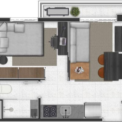 Flow Perdizes - Planta 27m² - 1 dorm | meio Flow Perdizes - Planta 27m² - 1 dorm | meio