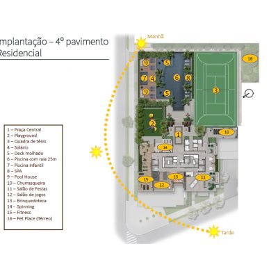 Green View Butantã - Implantação 4º pavimento residence Green View Butantã - Implantação 4º pavimento residence