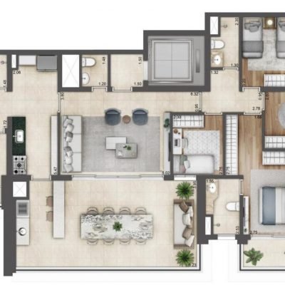Green View Butantã Residence - Planta 159m² - 4 dorms padrão Green View Butantã Residence - Planta 159m² - 4 dorms padrão