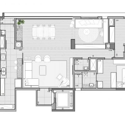 Leaf Loefgren - Planta 124m² - Opção | 2 suítes com living ampliado e home office | Final 3 Leaf Loefgren - Planta 124m² - Opção | 2 suítes com living ampliado e home office | Final 3