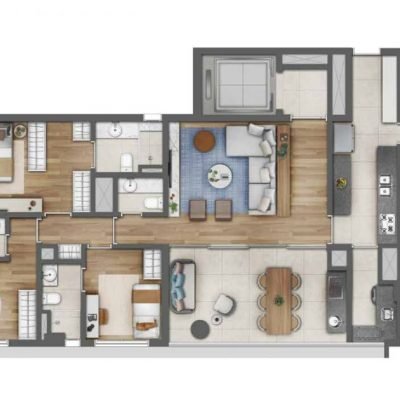 Leaf Loefgren - Planta 125m² - Padrão | 3 suítes | Final 4 Leaf Loefgren - Planta 125m² - Padrão | 3 suítes | Final 4