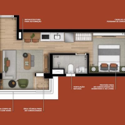 Moa 292 NR - Planta 33m² - studio Moa 292 NR - Planta 33m² - studio