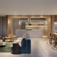 Península Vila Madalena - Perspectiva living de 154m² Península Vila Madalena - Perspectiva living de 154m²